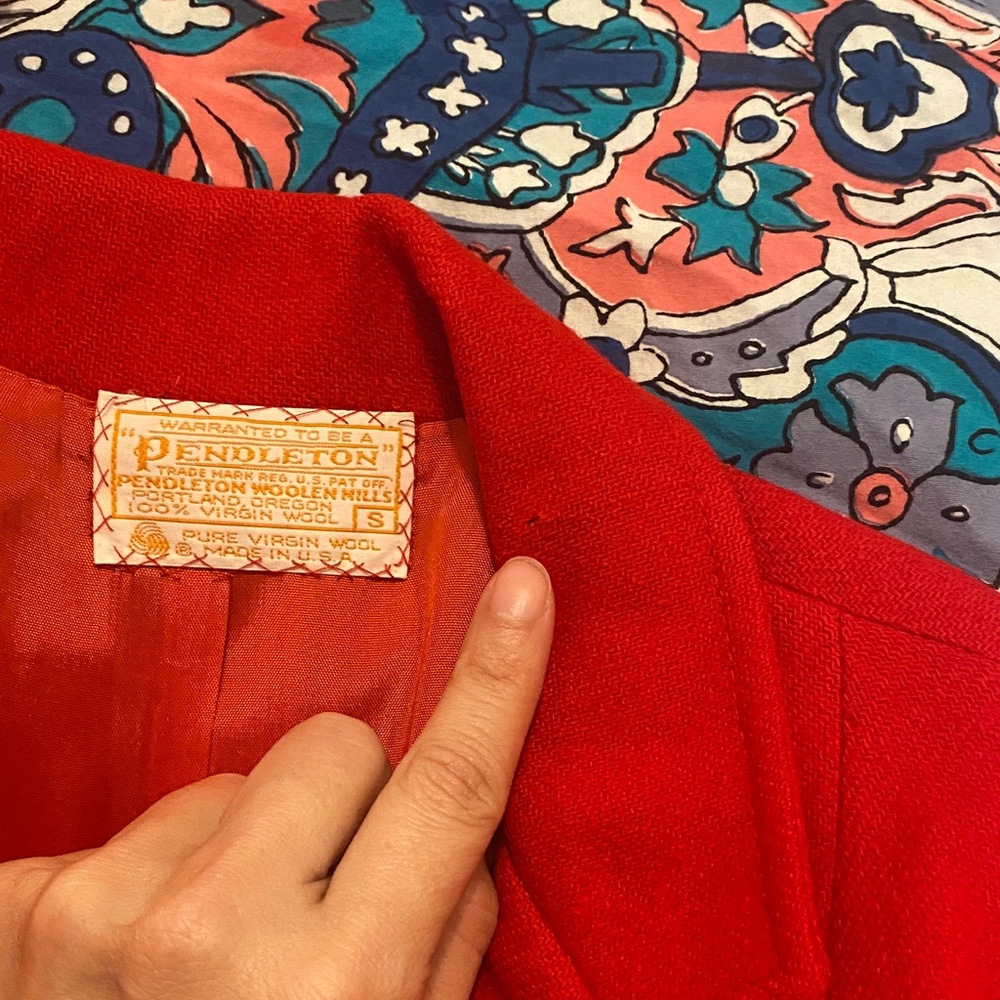 Pendleton Red Wool Blazer - image 6